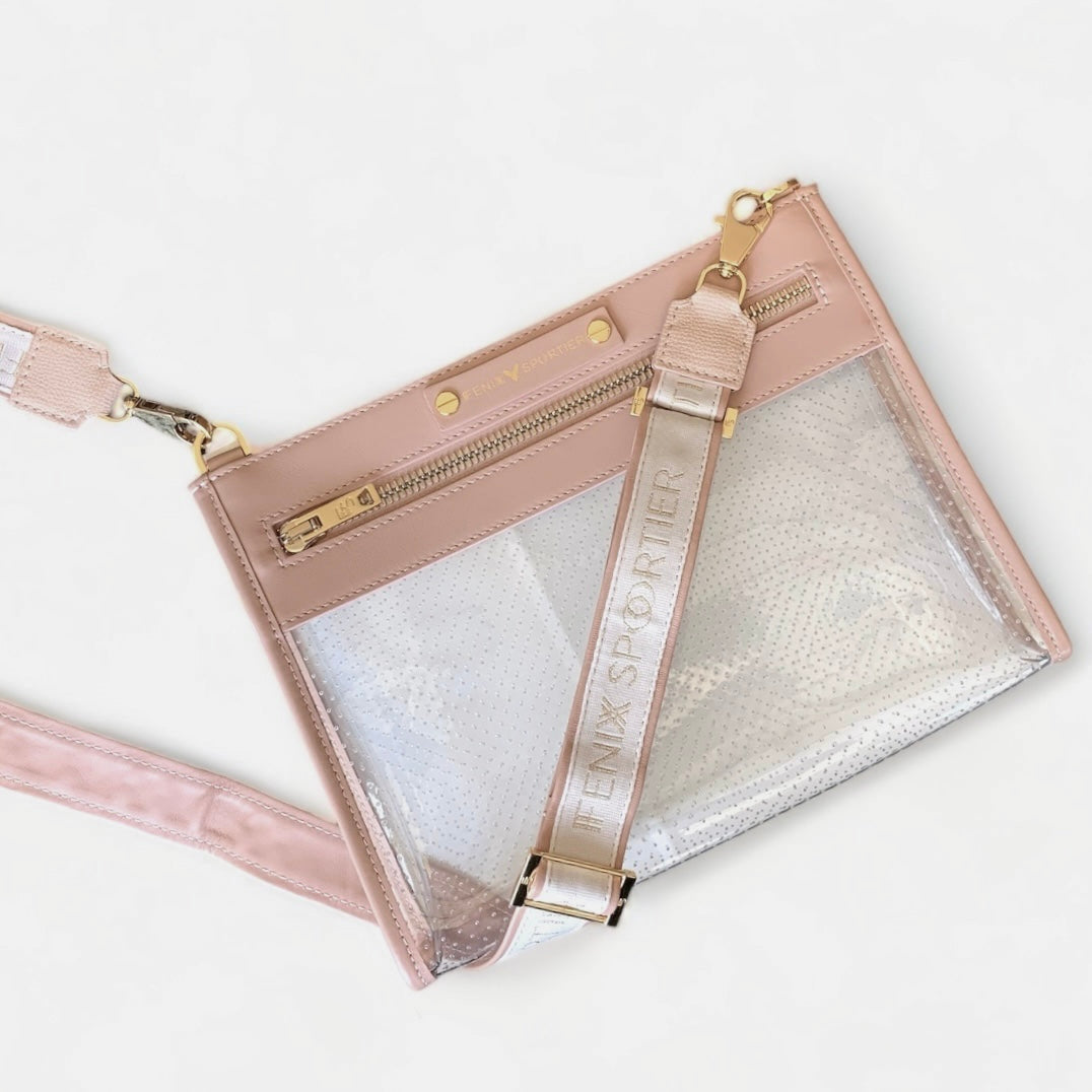 Front Row Bag - Blush Leather / Clear PVC / Gold Hardware