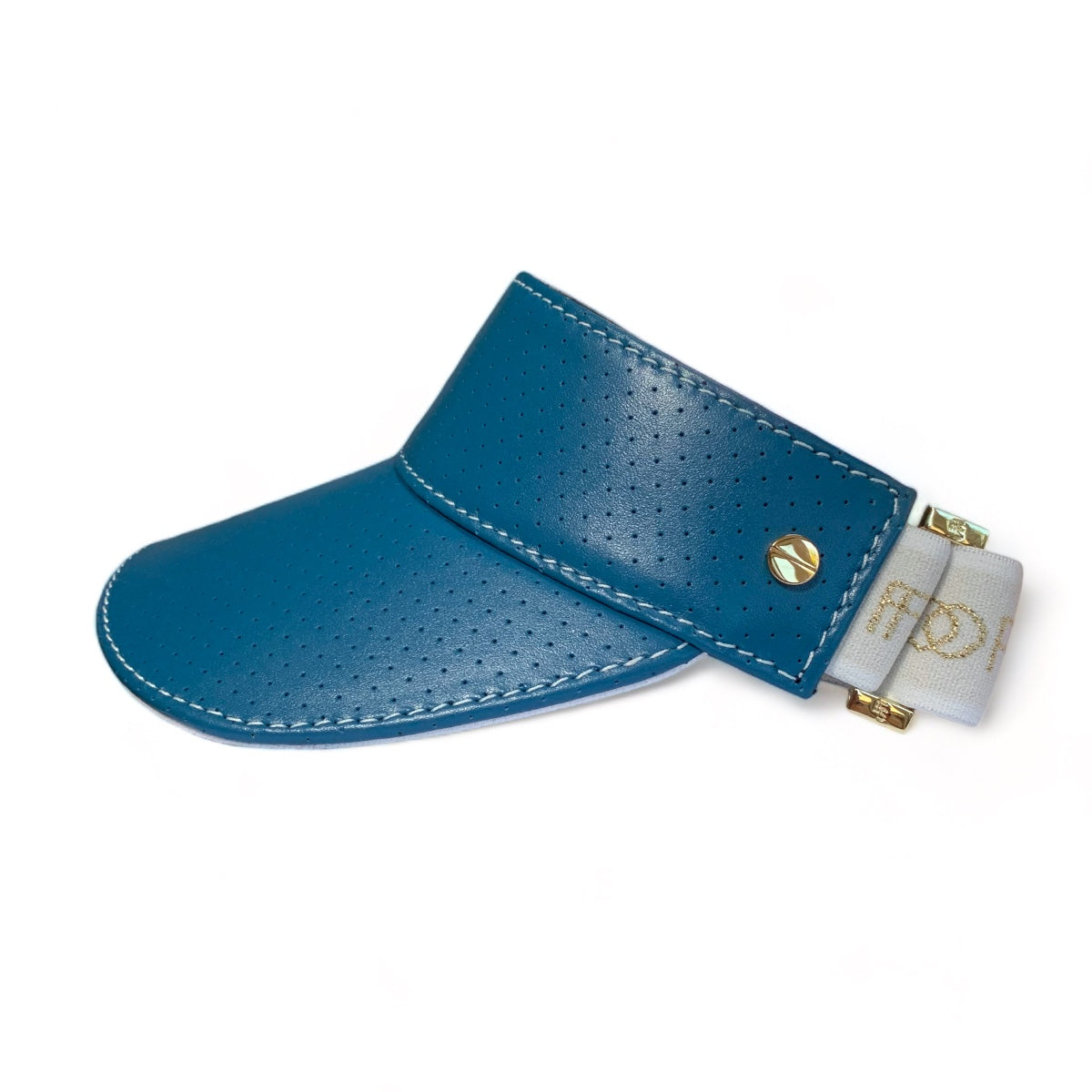 The Visor - Dive Blue Leather & Gold