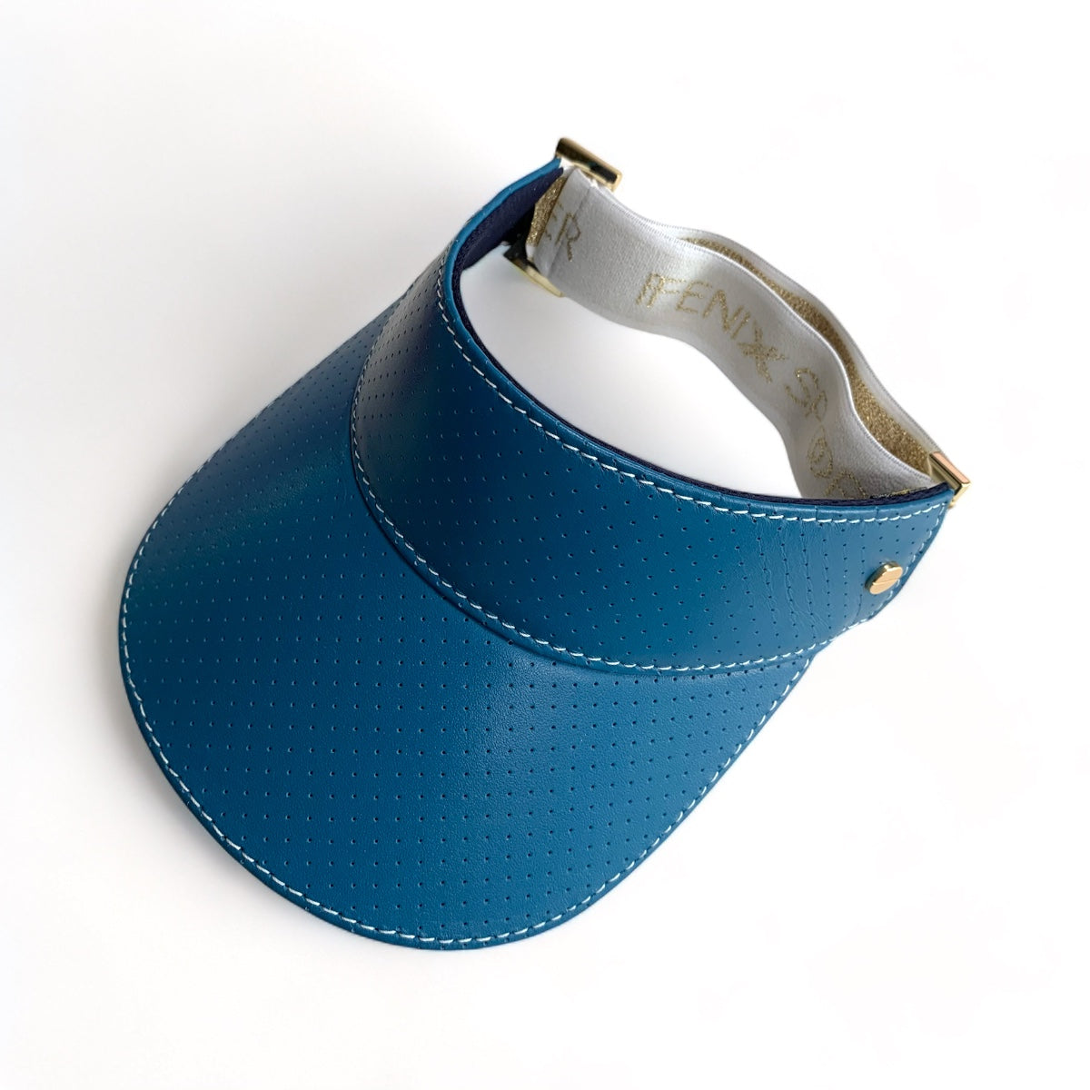 The Visor - Dive Blue Leather & Gold