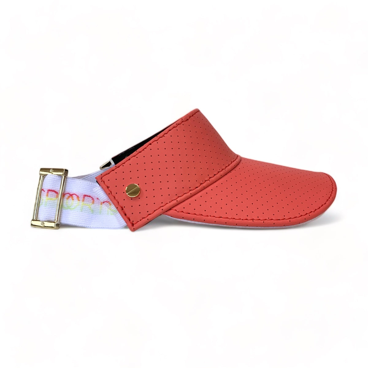 The Visor - Watermelon Leather & Gold - Sorbet