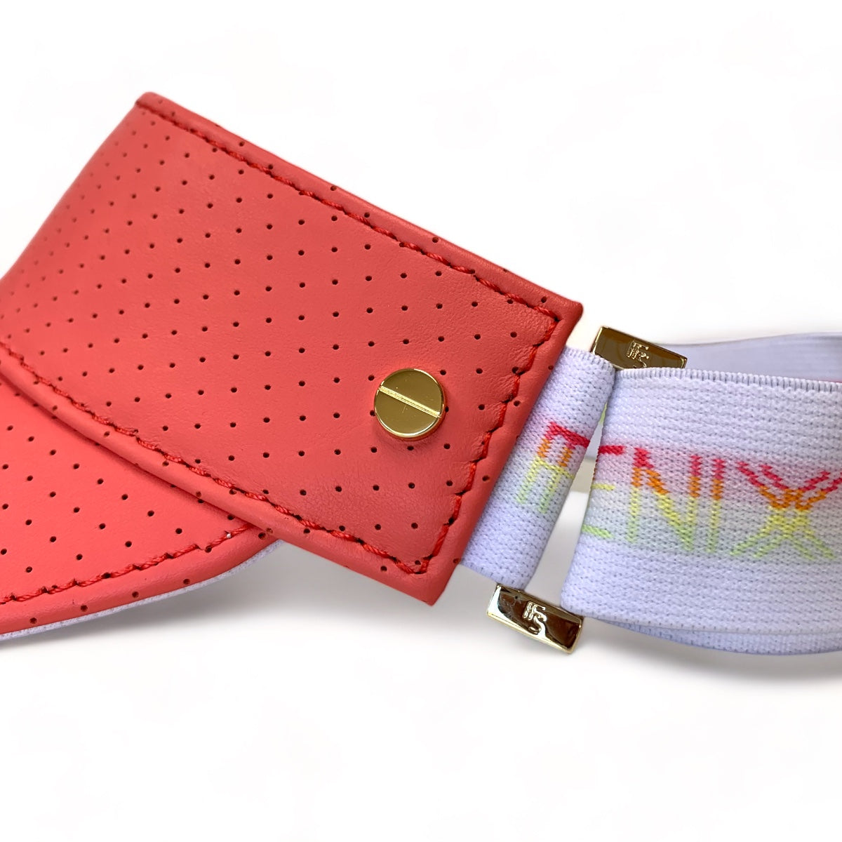 The Visor - Watermelon Leather & Gold - Sorbet