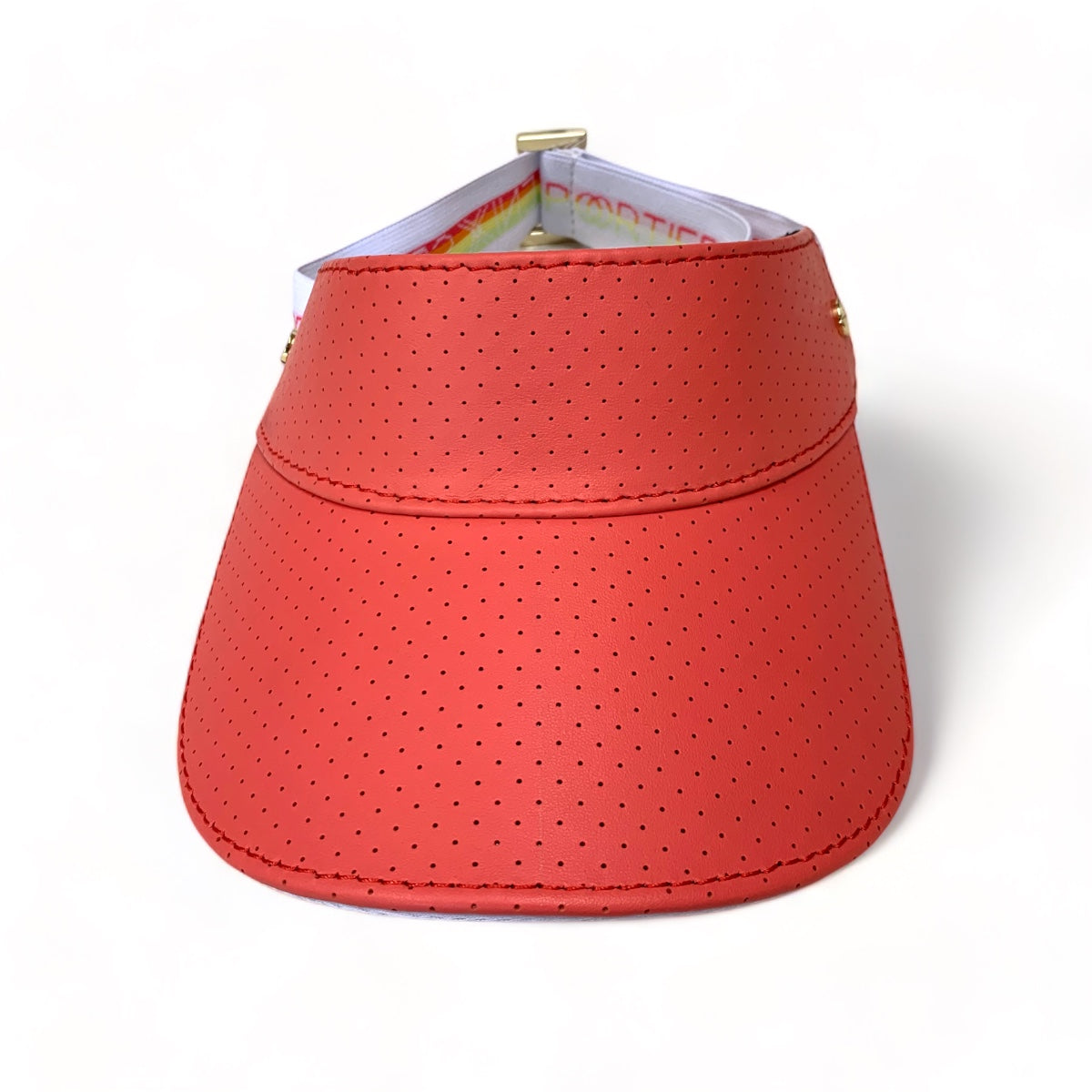 The Visor - Watermelon Leather & Gold - Sorbet