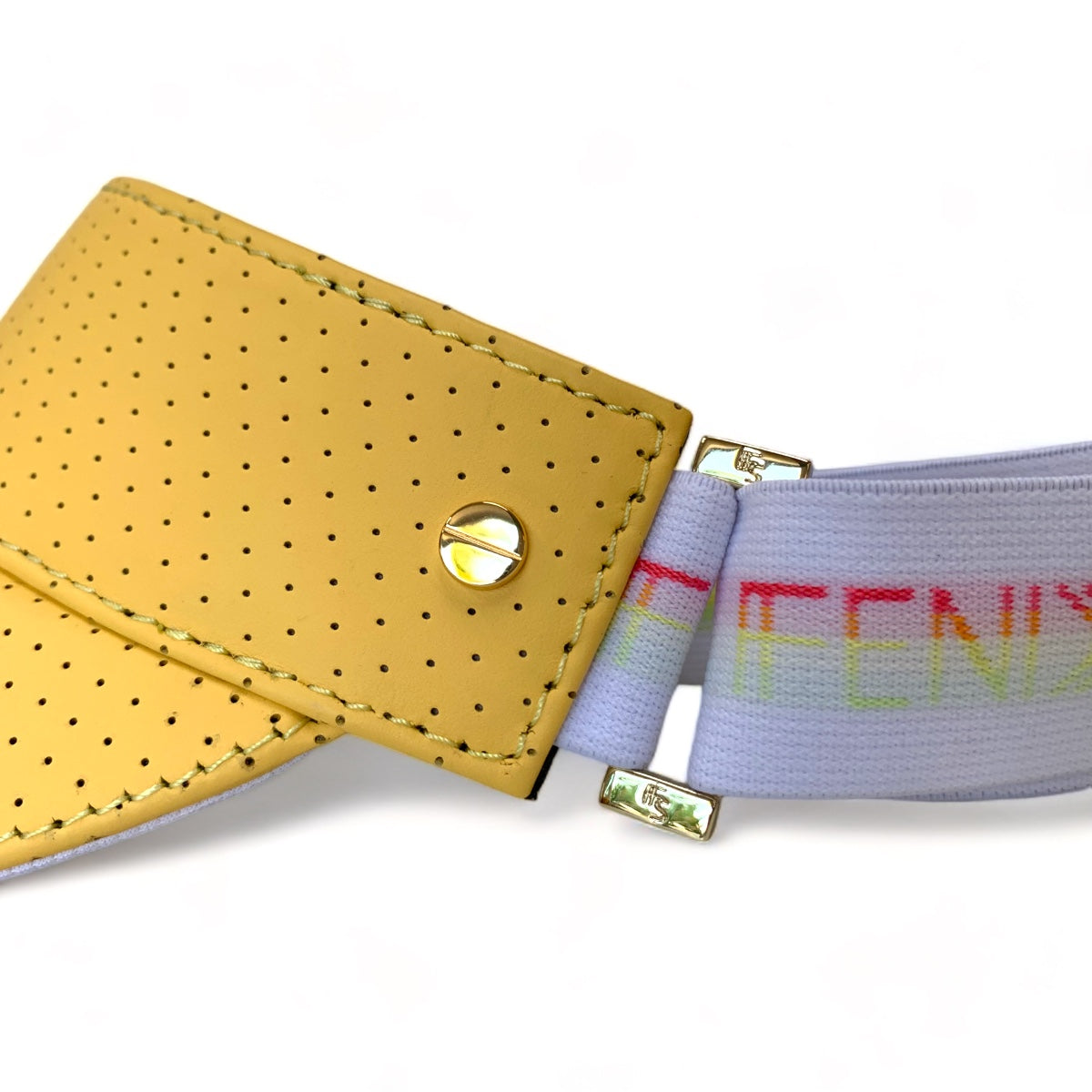 The Visor - Pineapple Leather & Gold - Sorbet