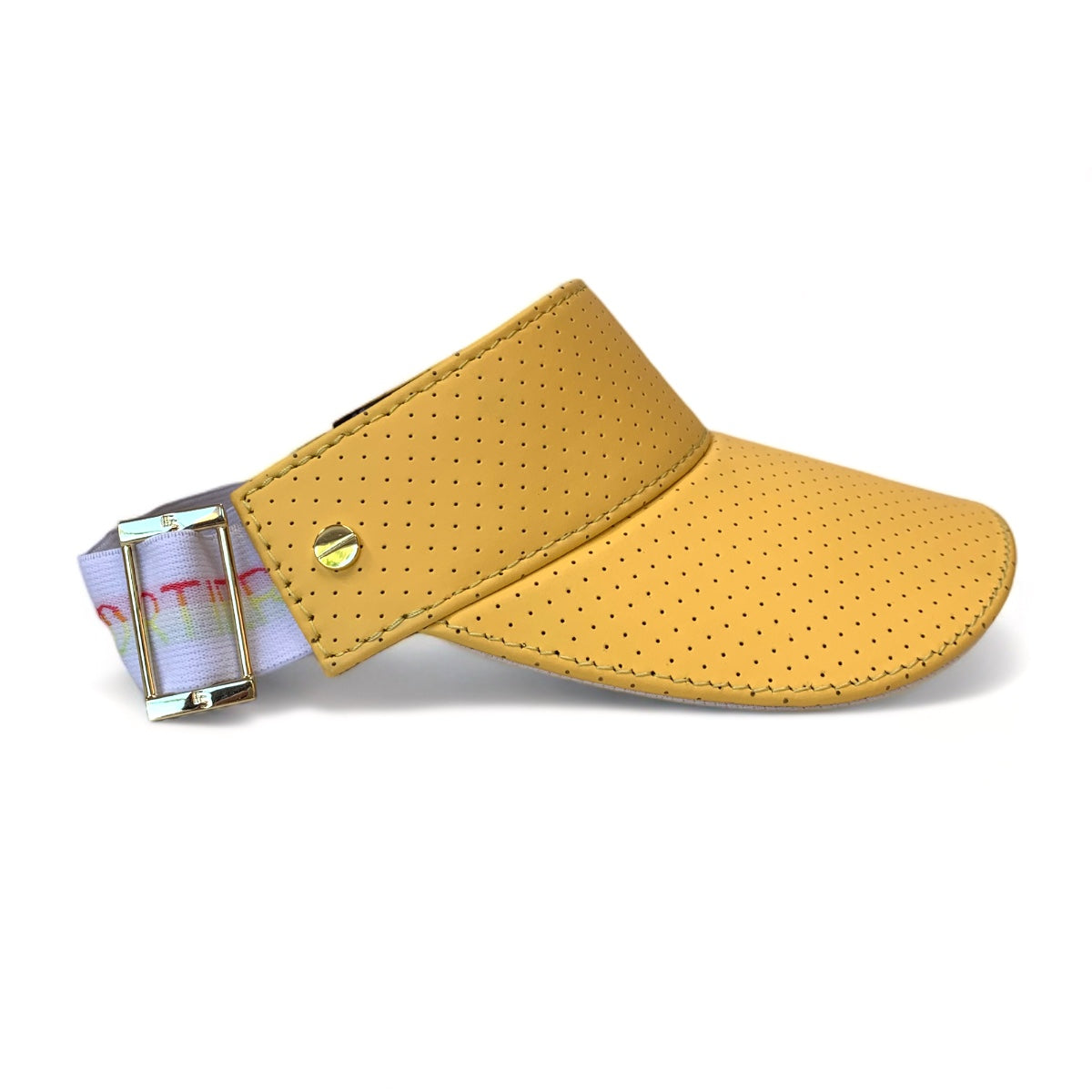 The Visor - Pineapple Leather & Gold - Sorbet