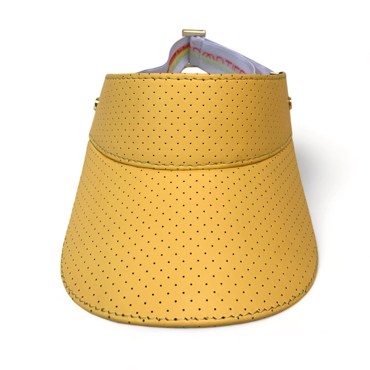 The Visor - Pineapple Leather & Gold - Sorbet