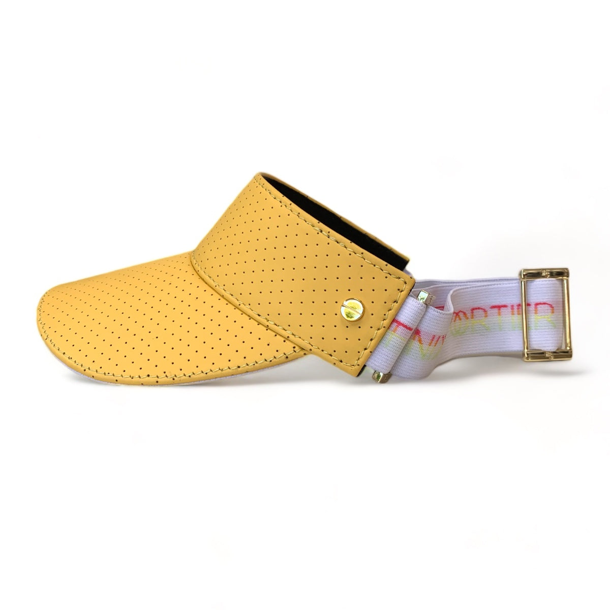 The Visor - Pineapple Leather & Gold - Sorbet