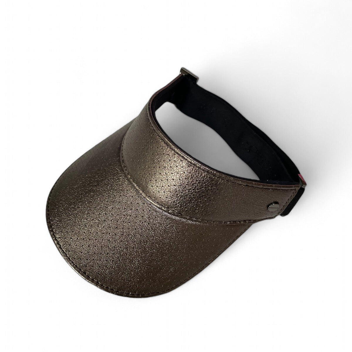 The Visor - Pewter Shimmer Leather & Gunmetal