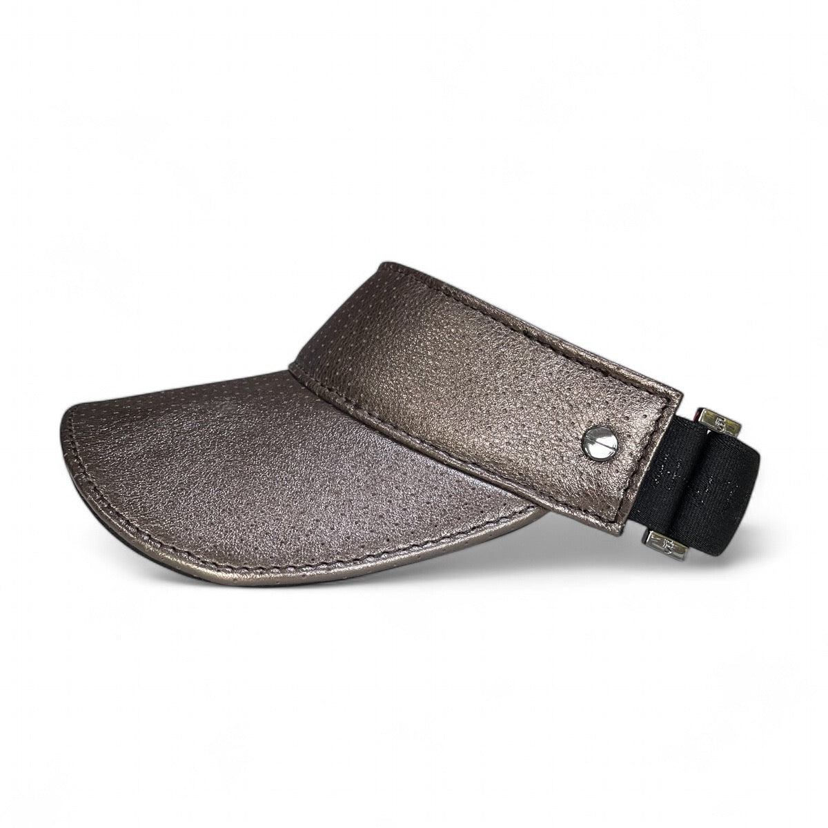 The Leather Visor - Pewter Shimmer & Gunmetal