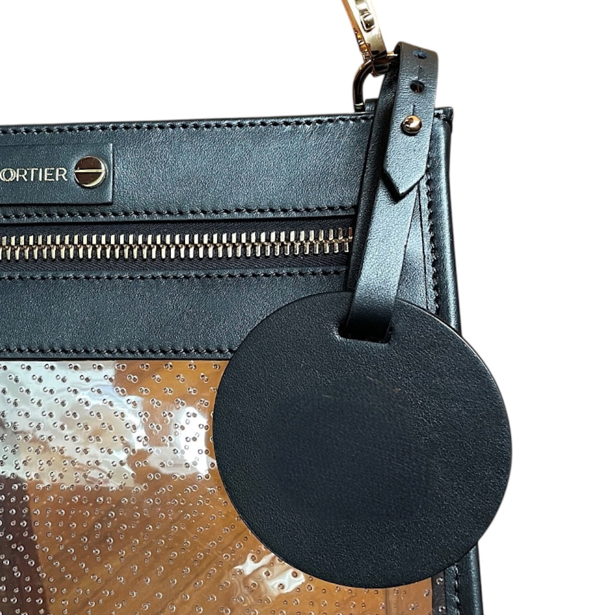 "My Ball" Leather Tennis Bag Tag - Black/Gold