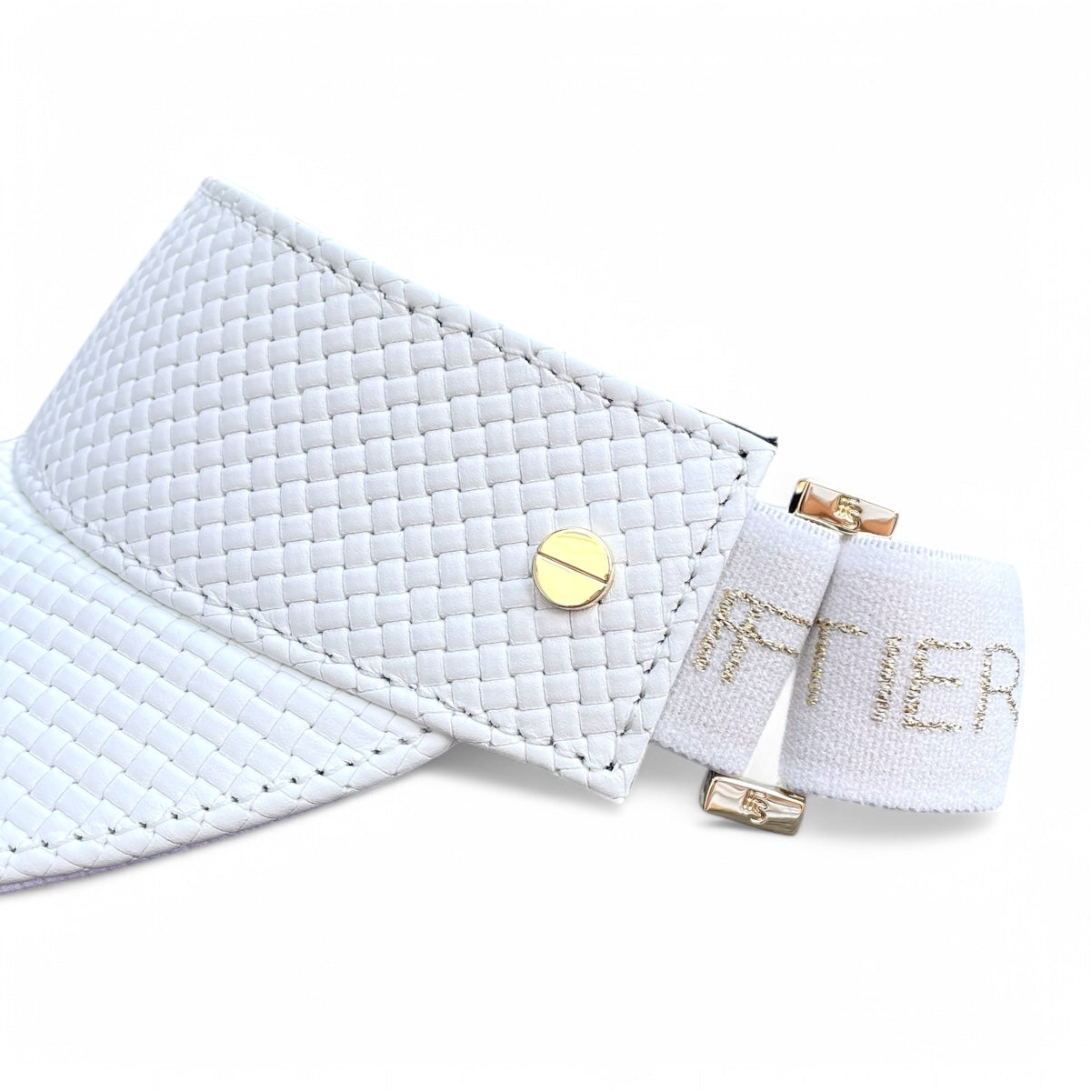 The Leather Visor - Basketweave White & Gold (Ltd. Ed.)