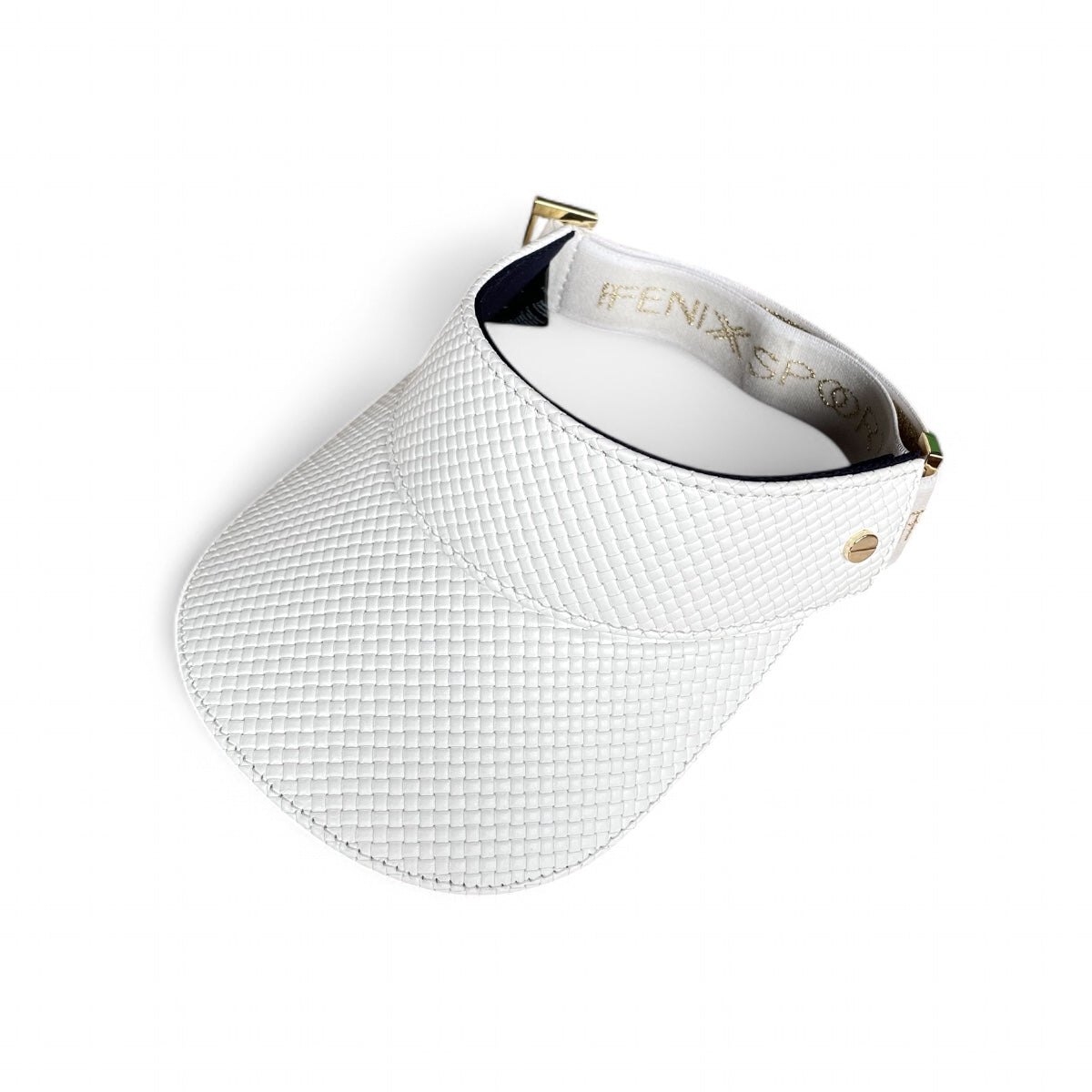 The Leather Visor - Basketweave White & Gold (Ltd. Ed.)