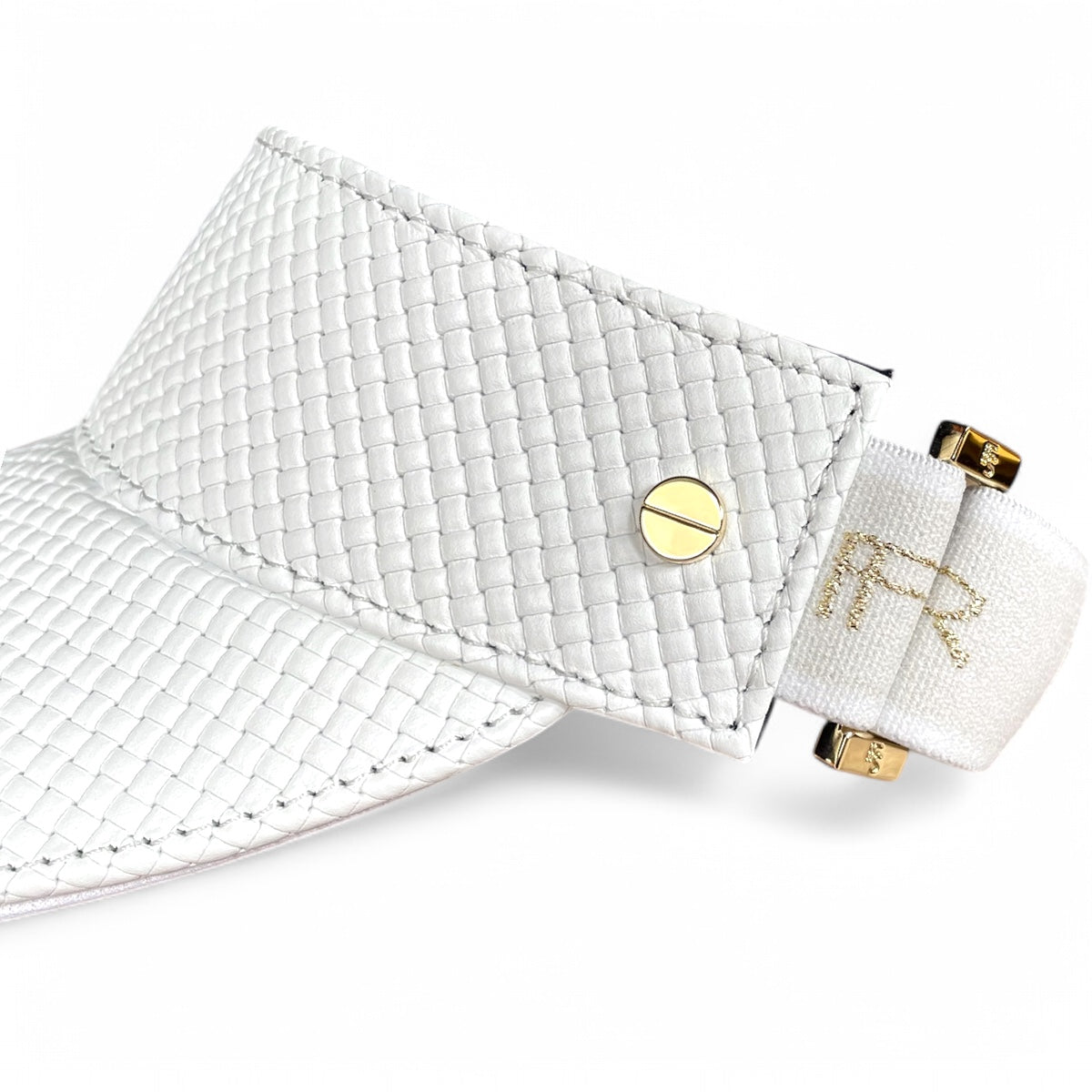 The Leather Visor - Basketweave White & Gold (Ltd. Ed.)