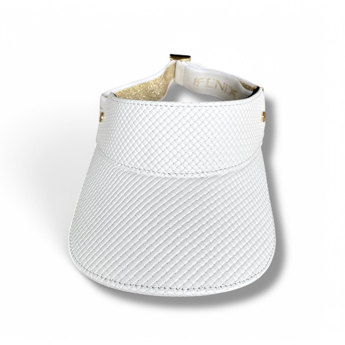 The Leather Visor - Basketweave White & Gold (Ltd. Ed.)