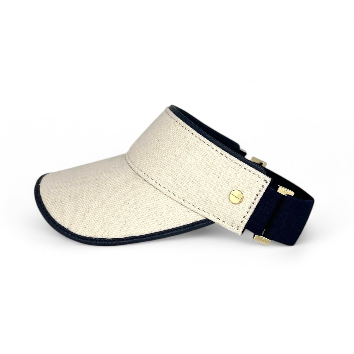 The Play & Aprés Visor - Natural Canvas / Navy Leather