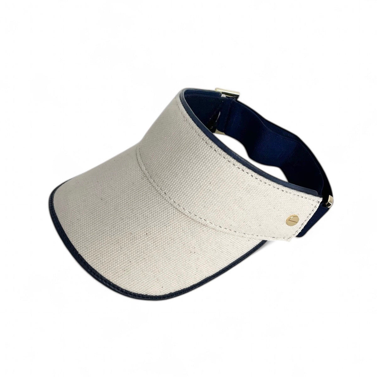 The Play & Aprés Visor - Natural Canvas / Navy Leather