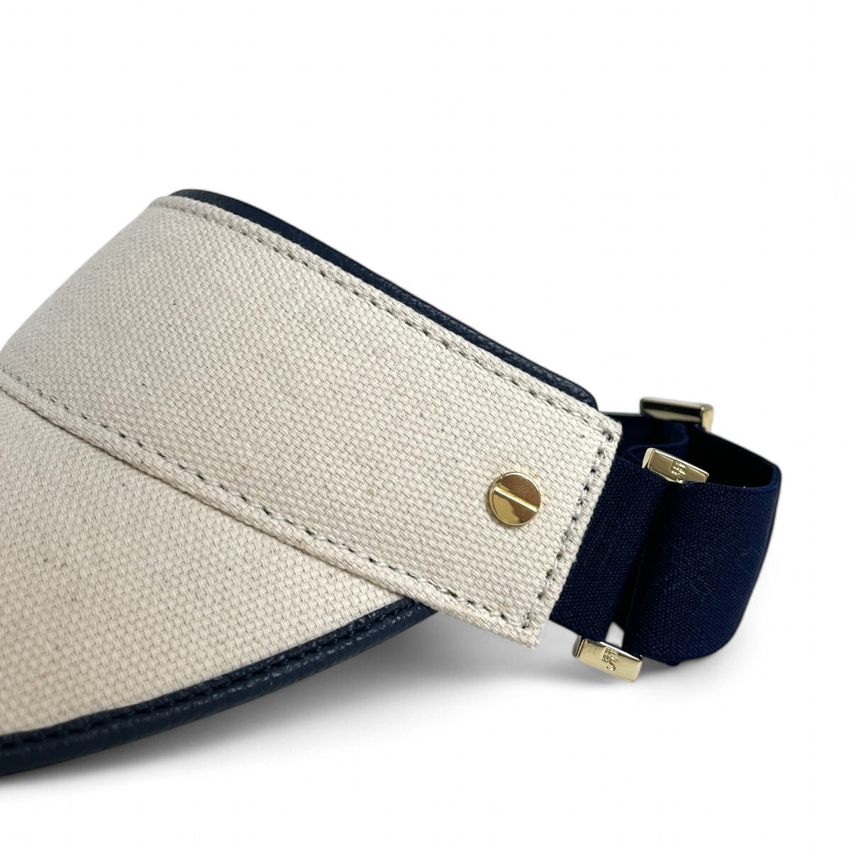 The Play & Aprés Visor - Natural Canvas / Navy Leather